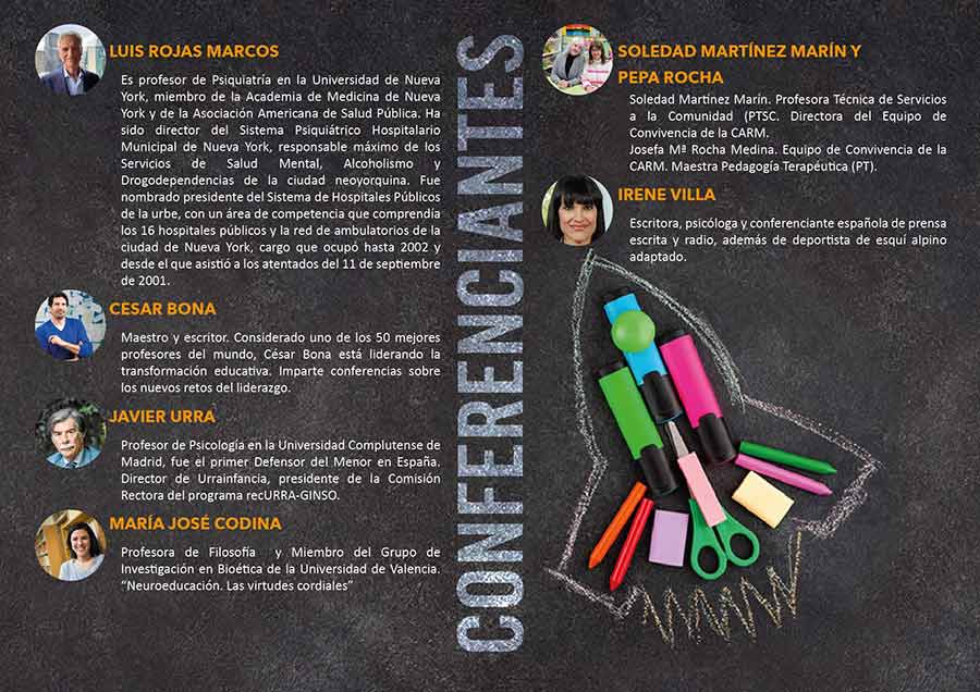 Segunda página del programa del III Congreso Nacional de Convivencia Escolar y Social en Alcantarilla